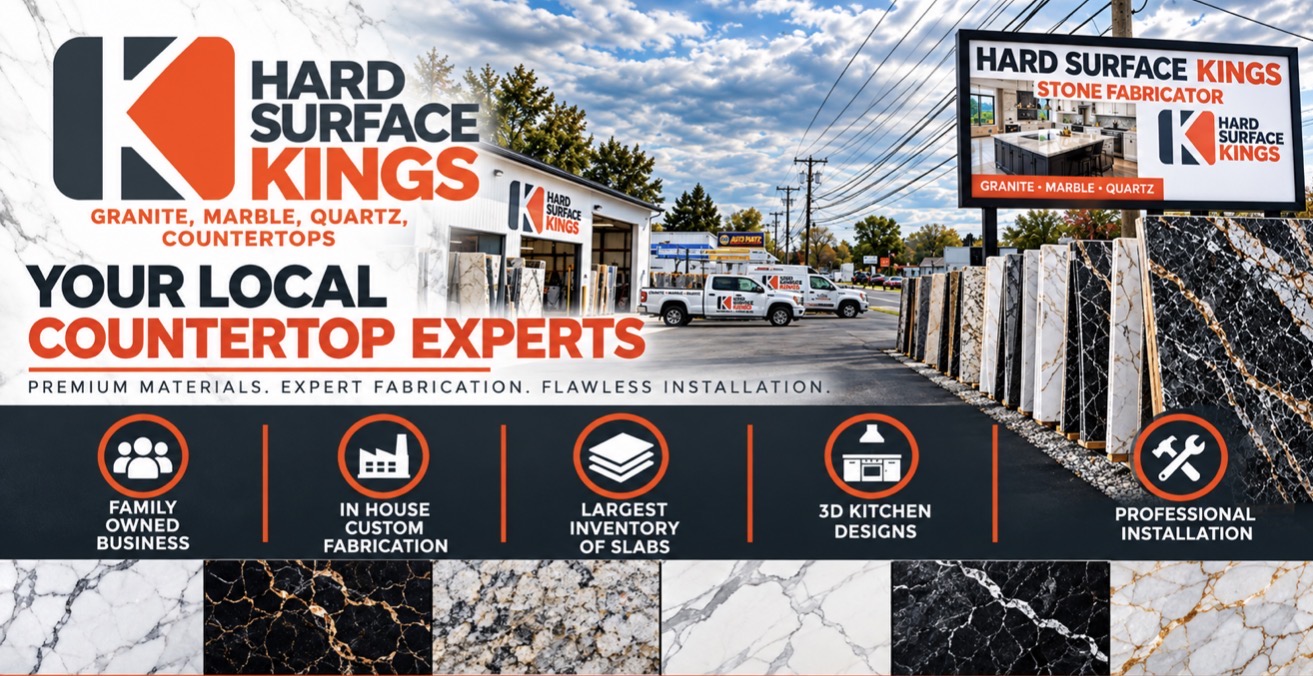 Hard Surface Kings local countertop fabrication and slab selection