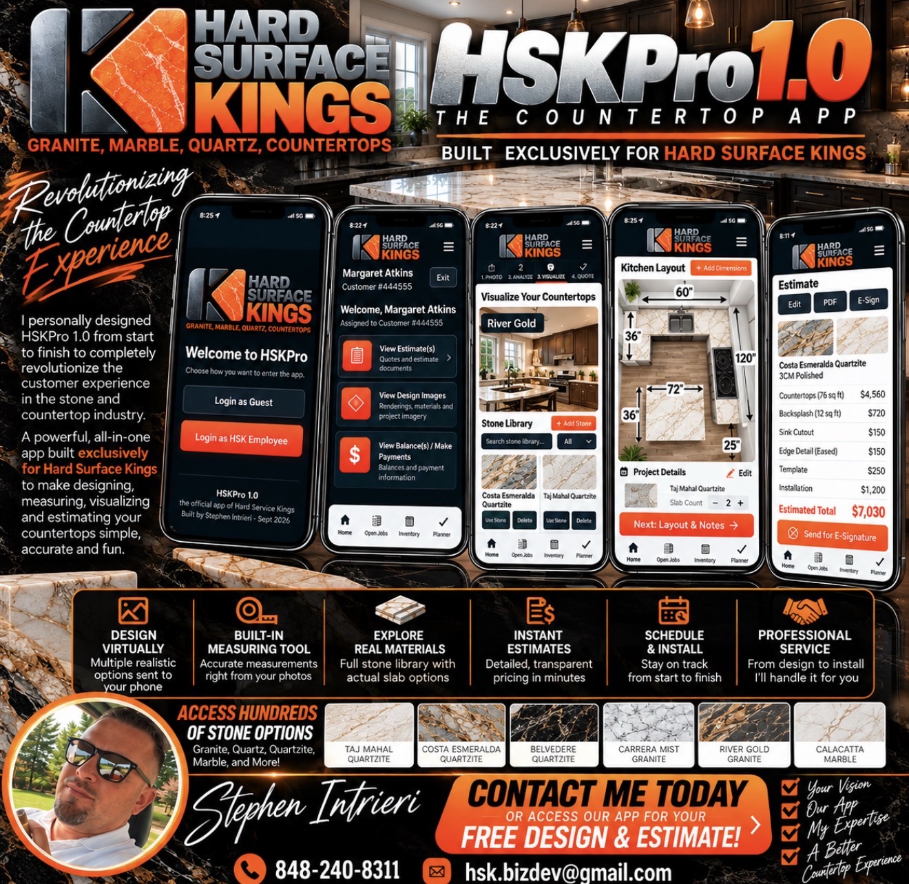 HSKPro countertop design estimating and project app